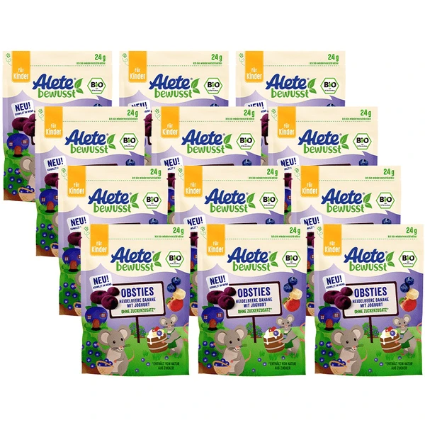 Alete Bio Obsties Heidelbeere Banane Mit Joghurt 12x 24 G Ab 3 Jahren 1 Alete Bio Obsties Heidelbeere Banane Mit Joghurt 12x 24 G Ab 3 Jahren