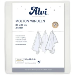 Alvi® Molton-Windeln 2er Pack Weiß 80 X 80 Cm