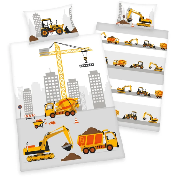 Babybest® Bettwäsche Baustellenfahrzeuge 100 X 135 Cm 1 Babybest® Bettwäsche Baustellenfahrzeuge 100 X 135 Cm