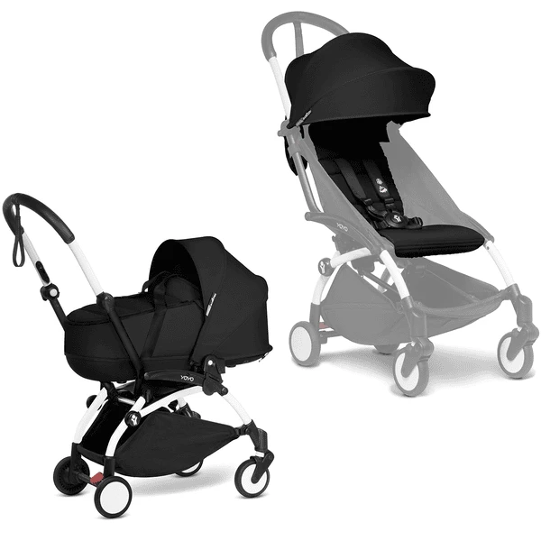 BABYZEN Kinderwagen YOYO2 0+ White Mit Liegewanne Inkl. Textilset Black 1 BABYZEN Kinderwagen YOYO2 0+ White Mit Liegewanne Inkl. Textilset Black