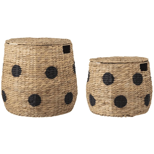 BloomingvilleMINI Korb Mit Deckel Thinne Wasserhyazinthe Natur 1 BloomingvilleMINI Korb Mit Deckel Thinne Wasserhyazinthe Natur