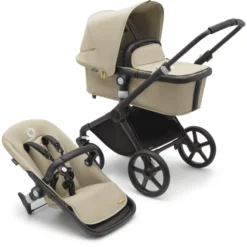 Bugaboo Kinderwagen Fox Cub Mit Liegeaufsatz Und Sitz Black/Desert Beige