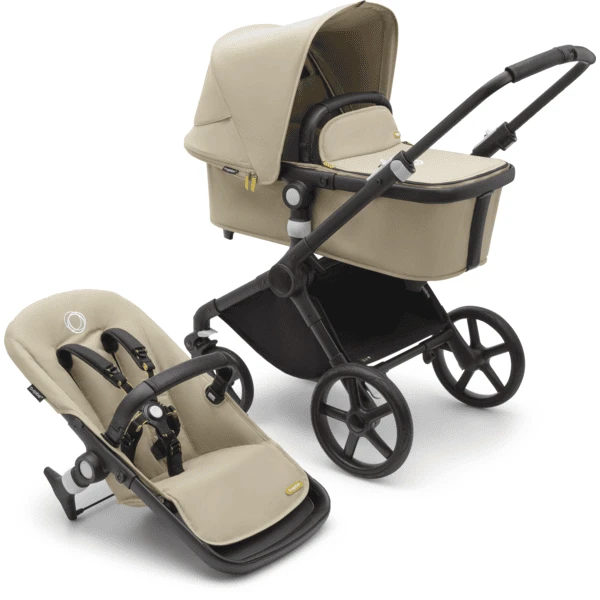 Bugaboo Kinderwagen Fox Cub Mit Liegeaufsatz Und Sitz Black/Desert Beige 1 Bugaboo Kinderwagen Fox Cub Mit Liegeaufsatz Und Sitz Black/Desert Beige
