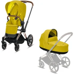 Cybex PLATINUM Kombikinderwagen Priam Rosegold Mustard Yellow