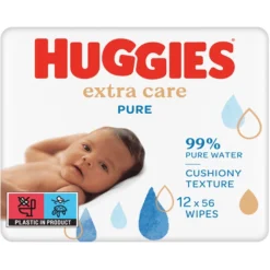Huggies Baby Feuchttücher Pure Extra Care 672 Tücher (12 X 56 Stk)