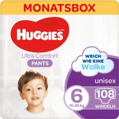 Huggies Comfort Pants-Windel, Monatsbox, Größe 6 108 Windelhosen