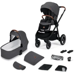 Kinderkraft Kombikinderwagen EVERYDAY 2 In 1 Dark Grey Black Frame