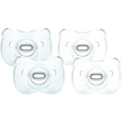Medela Baby Schnuller Soft Silicone 0-6 Monate DUO In Hellblau Und Transparent, 4 Stück