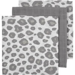 Meyco Mullwindeln 3er-Pack Panther Neutral/Grau 70 X 70 Cm