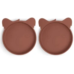 Nuuroo Silikonteller Akila Koala 2 Stück, Mahogany