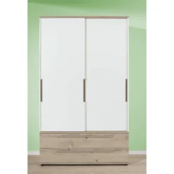 PAIDI Schiebetürenschrank Carlo 2-türig Schmal 2 Schubladen Fichte