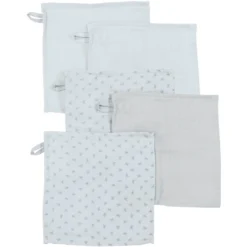 Roba Waschlappen 5er Set Lil Planet Hellblau 25 X 25 Cm