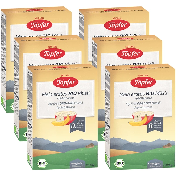 Töpfer Bio Mein Erstes Müsli 6 X 175 G Ab Dem 8. Monat 1 Töpfer Bio Mein Erstes Müsli 6 X 175 G Ab Dem 8. Monat