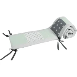 Ullenboom Patchwork-Nestchen Für Babybett 140x70 Cm Mint Grau (210 Cm Kopfbereich)