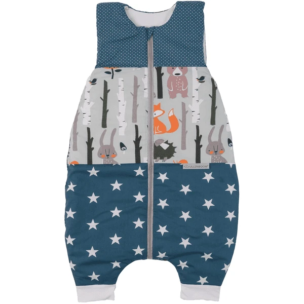 ULLENBOOM Sommer-Schlafsack Mit Füßen Waldtiere Petrol 1 ULLENBOOM Sommer-Schlafsack Mit Füßen Waldtiere Petrol